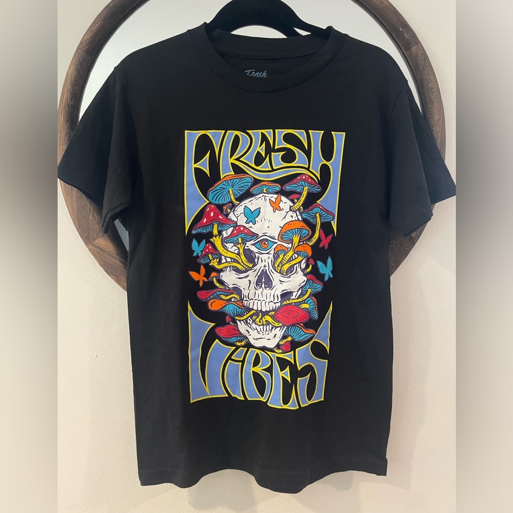 Vibe Black T-Shirt with Blue Logo
